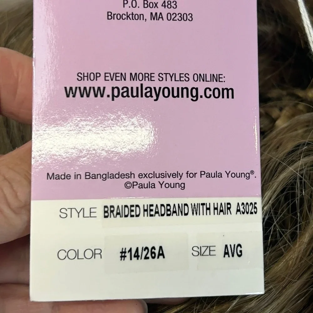 Paula Young Braided Headband With Hair A3025 Color 14/26A Golden Ash Blonde NWT